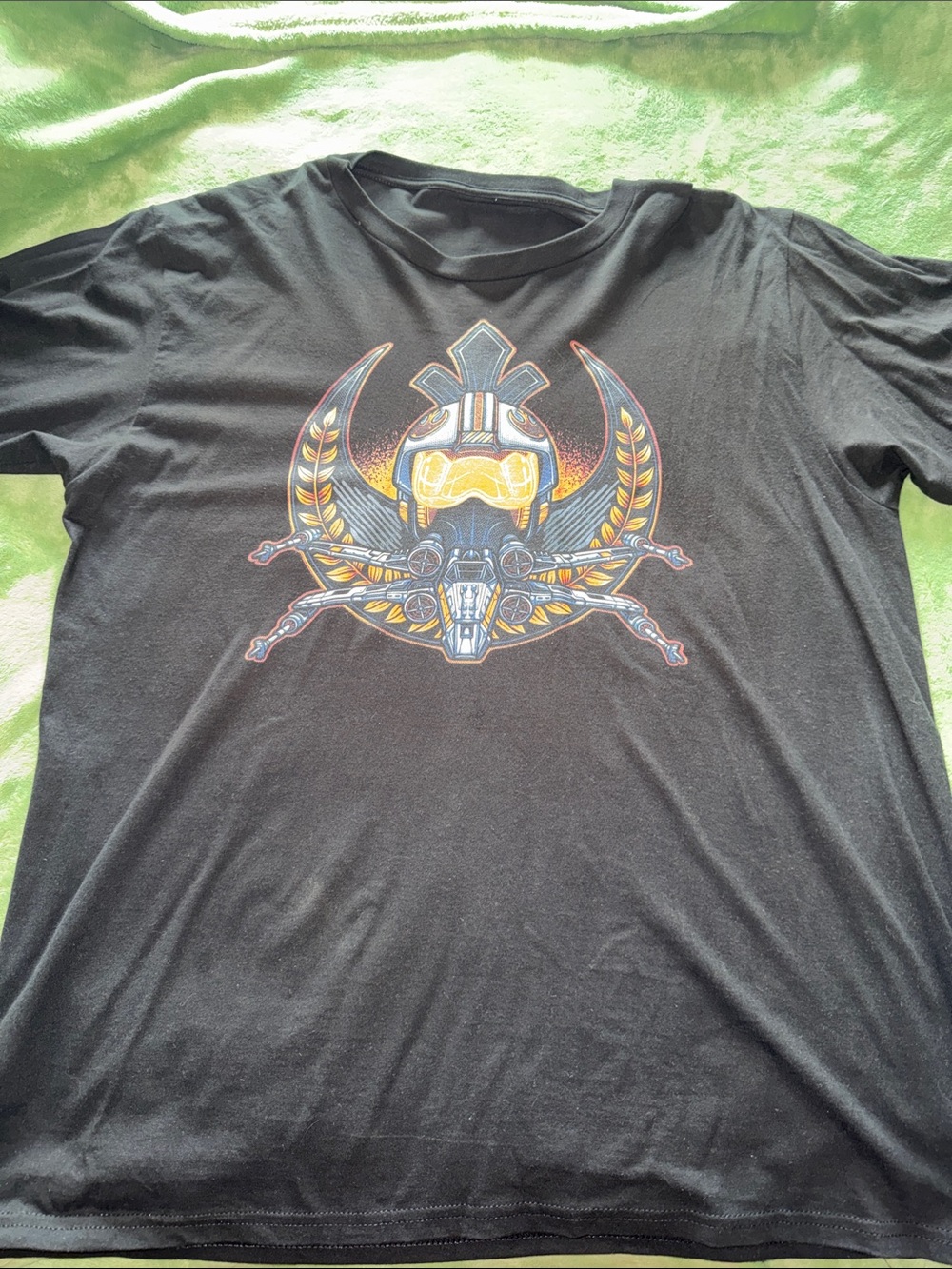Amazon Star Wars Rebellion Black Short-Sleeve Tee with Blue & Orange Accents